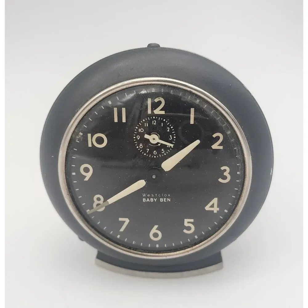1940's- 50's Westclox Baby Ben Wind-up Alarm Clock Art Deco Westclox Baby-Ben